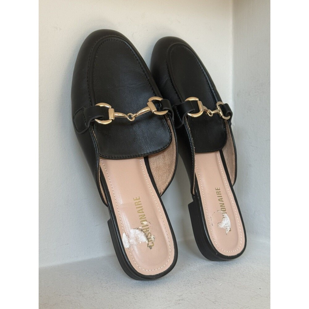 Cushionaire Yoga Mule Loafers Size 8 Black Horsebit Slip On Comfort Flats